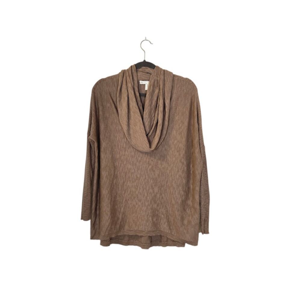 Kaisley Anthropologie Womens Sweater Size Small Brown Cowl Neck Lagenlook Preppy